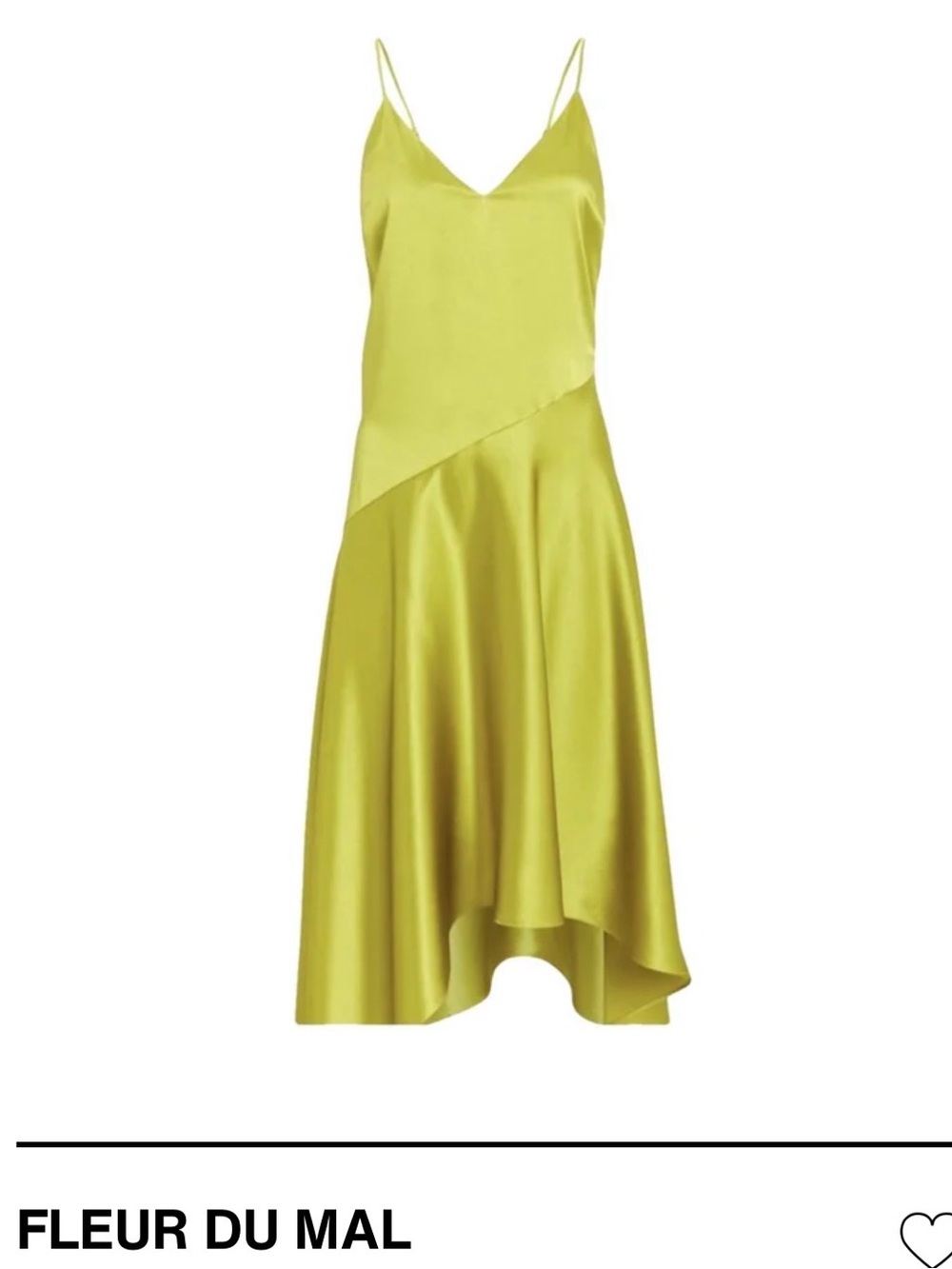Fleur du Mal Chartreuse 100% Silk Handkerchief Midi Dress NWT - Picture 4 of 6